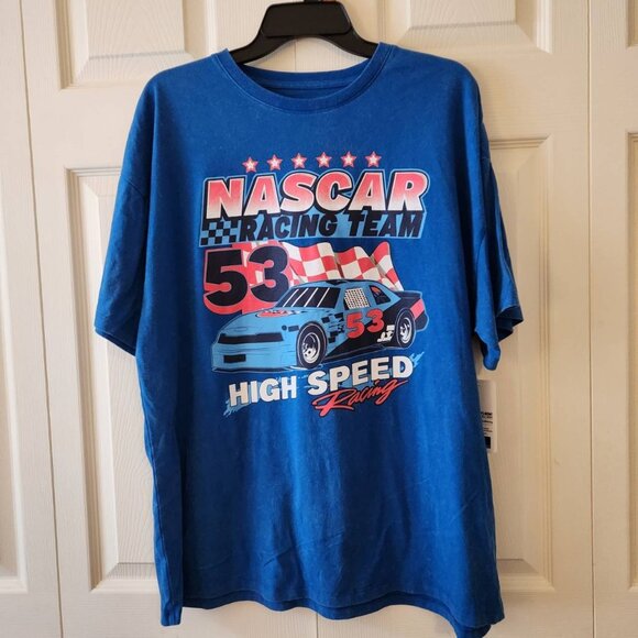 NASCAR Racing Team High Speed Racing Tee M Blue Wash - Picture 1 of 9